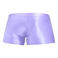 thumbnail image 6 of ZDHoor ZDHoor Mens Shiny Low Rise Boxer Briefs Fitness Sports Shorts Tights Glossy Beach Swimwear Light Purple L, 6 of 7