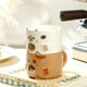 thumbnail image 2 of Billuyoard Juego de 4 tazas apilables para amantes, amantes, adorables ilustraciones de tazas, gato, lindo gato, tazas apilables, juego de bebidas Teteras Blanco 300ML, 2 of 6