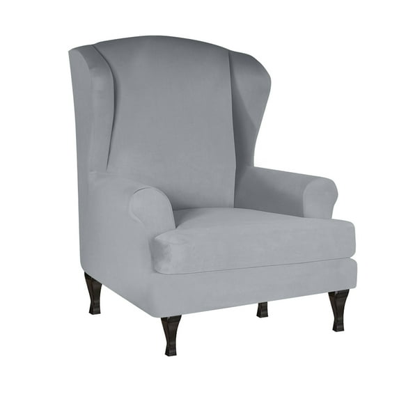 DYstyle Solid 2-Piece Stretch Wingback Armchair Slipcover
