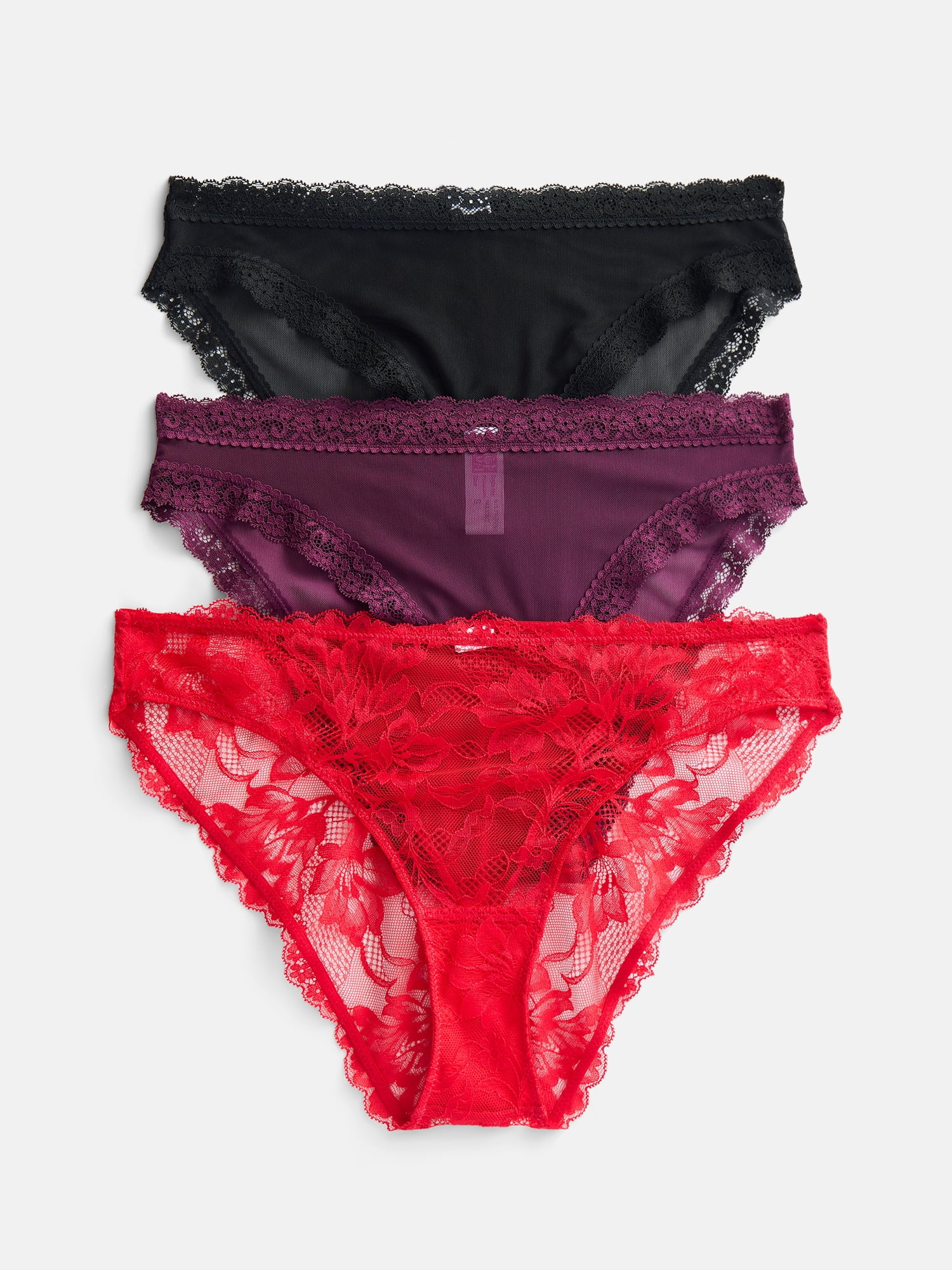 Joyspun Women's Lace Cheeky, 3-Pack, Size S-XXXL