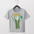 thumbnail image 2 of WUANDIXFA Kids St Patrick's Day Shirt Boys Girls Happy Go Lucky Clover Shamrock T-Shirt Short Sleeve Irish Green Tee 6-12Y (Grey, 2-3 Years), 2 of 8