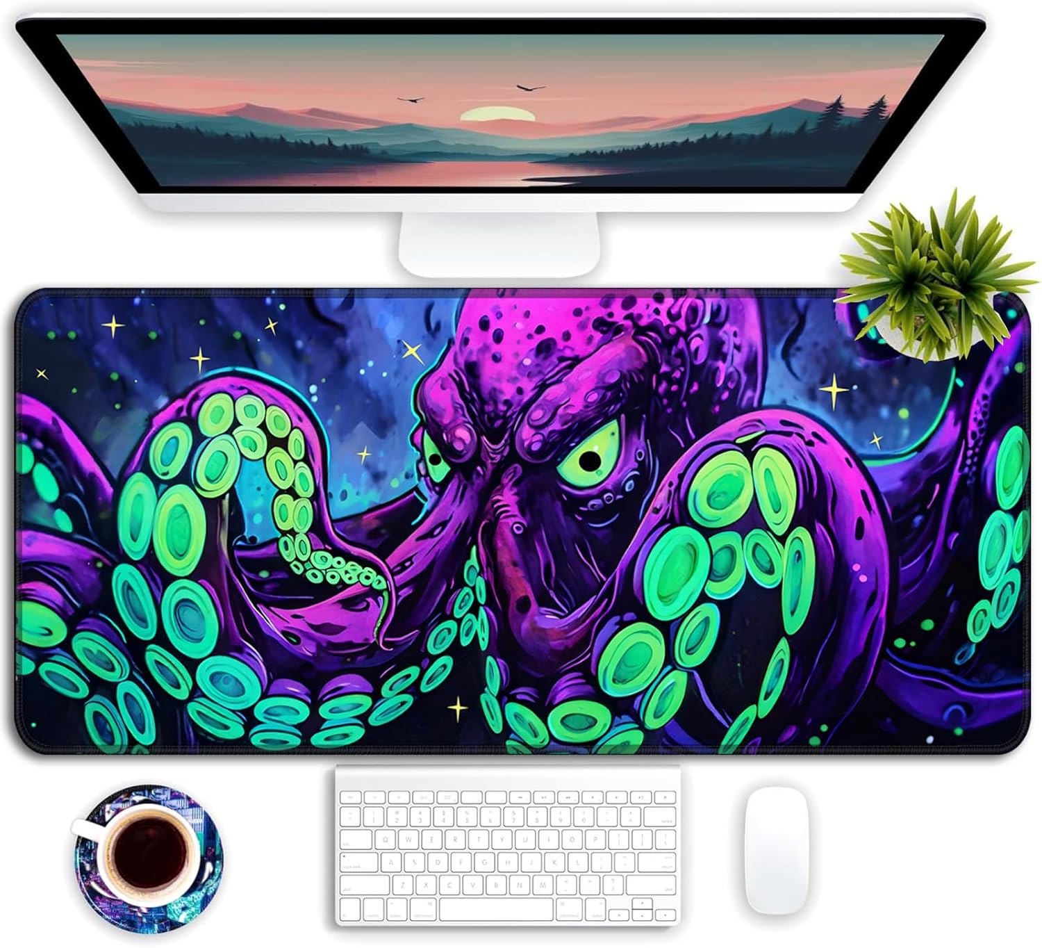 Simpkeely Blacklight Octopus Gaming Mouse Pad Extended photo 2