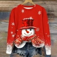 thumbnail image 5 of Lorytime Christmas Kids Sweatshirt Boys Unisex Snowman Shirt Crew Neck Long Sleeve Pullover Drop Shoulder Cute Tops Red, 5 of 7