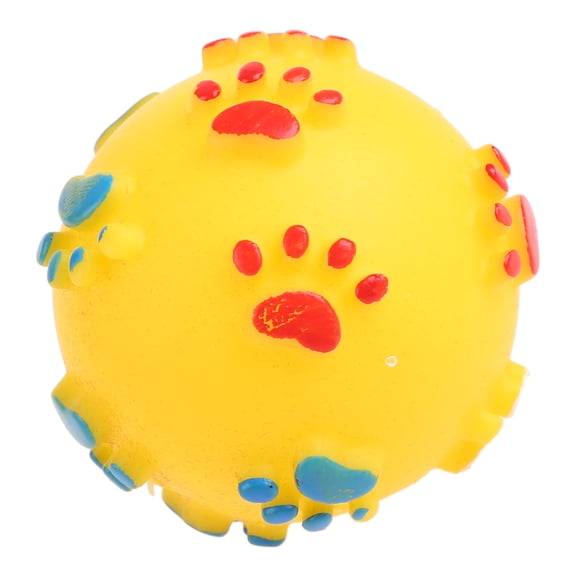 Rubber Ball Squeaky Bone Footprint Cute for Play Funny Balls Fetch Interactive f