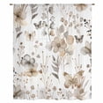 thumbnail image 2 of Brown Grey Floral Spring Sheer Curtains 54 Inches Long, Watercolor Botanical Butterfly Light Filering Curtains, Breathable Simi Curtain Privacy Drapes for Kitchen Bathroom Small Window Treatment, 2 of 9