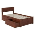 thumbnail image 4 of Leo & Lacey Transitional Solid Wood Urban Twin Storage Platform Bed in Walnut, 4 of 7