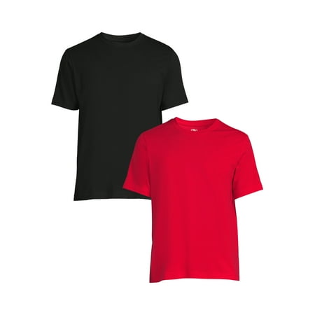 Athletic Works Men's and Big Men's Crew Neck Tee, 2-Pack, Sizes S-4XL