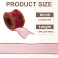 thumbnail image 2 of Uxcell Sheer Organza Ribbon, Gifts Wrap Ribbons with Golden Border for Wedding Party Wine Red, 2 of 5