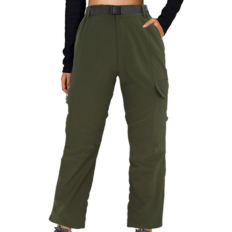 WEAIXIMIUNG Female Black Trousers for Women Petite Short Women's Outdoor  Sports Casual Pants Detachable Summer Four Sided Elastic Hiking Pants Green