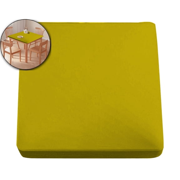 VQPeo Stretch Square Tablecloth - Elastic Polyester Table Cover for Tables, Dust & Stain Resistant, Easy Fit Protective Table Cover
