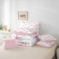 thumbnail image 6 of Castle Fairy Preppy Child Cartoon Bowknot Twin Bedding Sets 7-Piece,Polka Dots Bedding Comforter Set Microfiber,Pink White Bow Breathable Sheet Sets,Microfiber Bedroom Decor,Reversible, 6 of 8