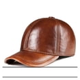 thumbnail image 1 of Spring Genuine Leather Baseball Cap In Men Brand New Warm Real Cow Leather Caps Hats ,Premium Material, 1 of 6