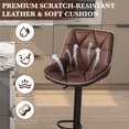 thumbnail image 5 of Hawsaiy Bar Stools Set of 4, Adjustable Swivel Counter Height Bar Stools with Back, Upholstered Modern Barstools with Diamond Stitching, Brown, 5 of 11