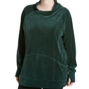 Calvin Klein Womens Plus Size Velour Cowl Neck Sweatshirt