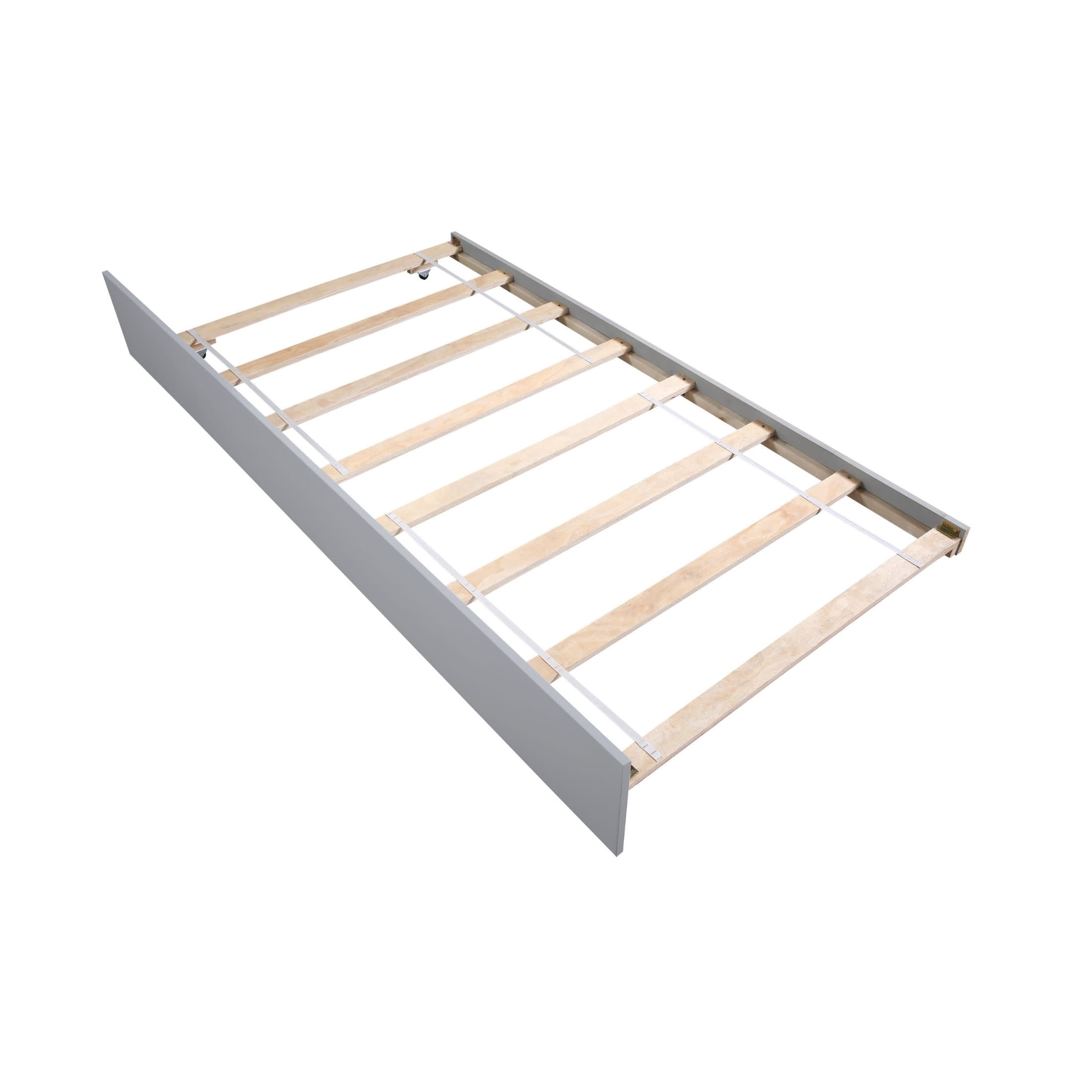 Noble House Nestin Twin Bed Frame with Trundle and Three Storage Drawers, Solid Pine Wood Frame, Gray