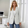 thumbnail image 3 of Women's Blazer Long-Sleeve Spring Jacket Office Business Work Jacket(3XL,White), 3 of 6