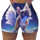 thumbnail image 2 of Balery Night Sky Winged French Bulldog Pantalones cortos de entrenamiento estampados para mujer, sin costuras, ajustados, para gimnasio, yoga, correr, deportes, ejercicio activo, fitness.-Small, 2 of 8