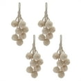 thumbnail image 2 of Melrose Pom Pom Cluster Drop Christmas Ornaments - 14.75" - Beige - 4ct, 2 of 2