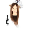 thumbnail image 3 of Cabeza de Maniquí, Cabezal de Muñeca de Cosmetología Exquisita, Cabello Real Mixto Portátil para el Corte de Calefacción de Rizado, 3 of 7
