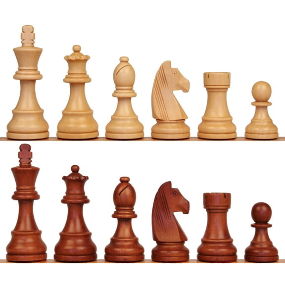 Tournament Standard Staunton Chess Set - Walnut Stained & Natural Pieces - 3.75" King