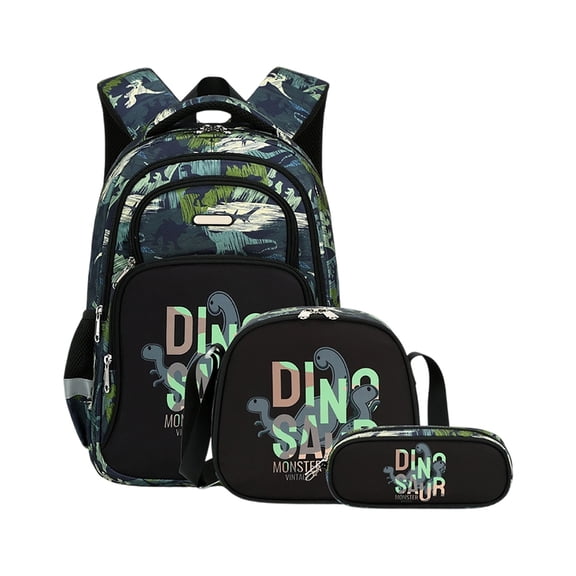 AHMOMEI 16.54" Height 3 Pieces Backpack Set, Casual Animal Print Daypack Bundle with Crossbody Lunch Bag & Pencil Case Picnic, Trips, Gym & Daily Leisure