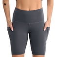 thumbnail image 3 of Advancent Pantalones cortos de yoga de talle alto gris claro con aplicaciones múltiples, pantalones cortos de natación para mujer, pantalones Uniforme atlético, 3 of 6