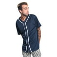 thumbnail image 2 of Victorious Men's Classic Baseball Jersey with Trim BJ42 - NAVY - X-Large, 2 of 5