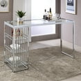 thumbnail image 2 of Furniture of America Towla Indoor Contemporary Glass Bar Table, Silver/Clear, 2 of 5