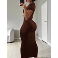 thumbnail image 1 of Vestido Largo Casual De Manga Corta Color Café-2 Para Mujer, 1 of 30