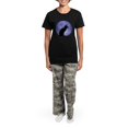 thumbnail image 4 of CafePress - Cat & Moon Women's Dark Pajamas - Women's Short Sleeve Print T-Shirt and Pants Dark Cotton Pajama Set, 4 of 7
