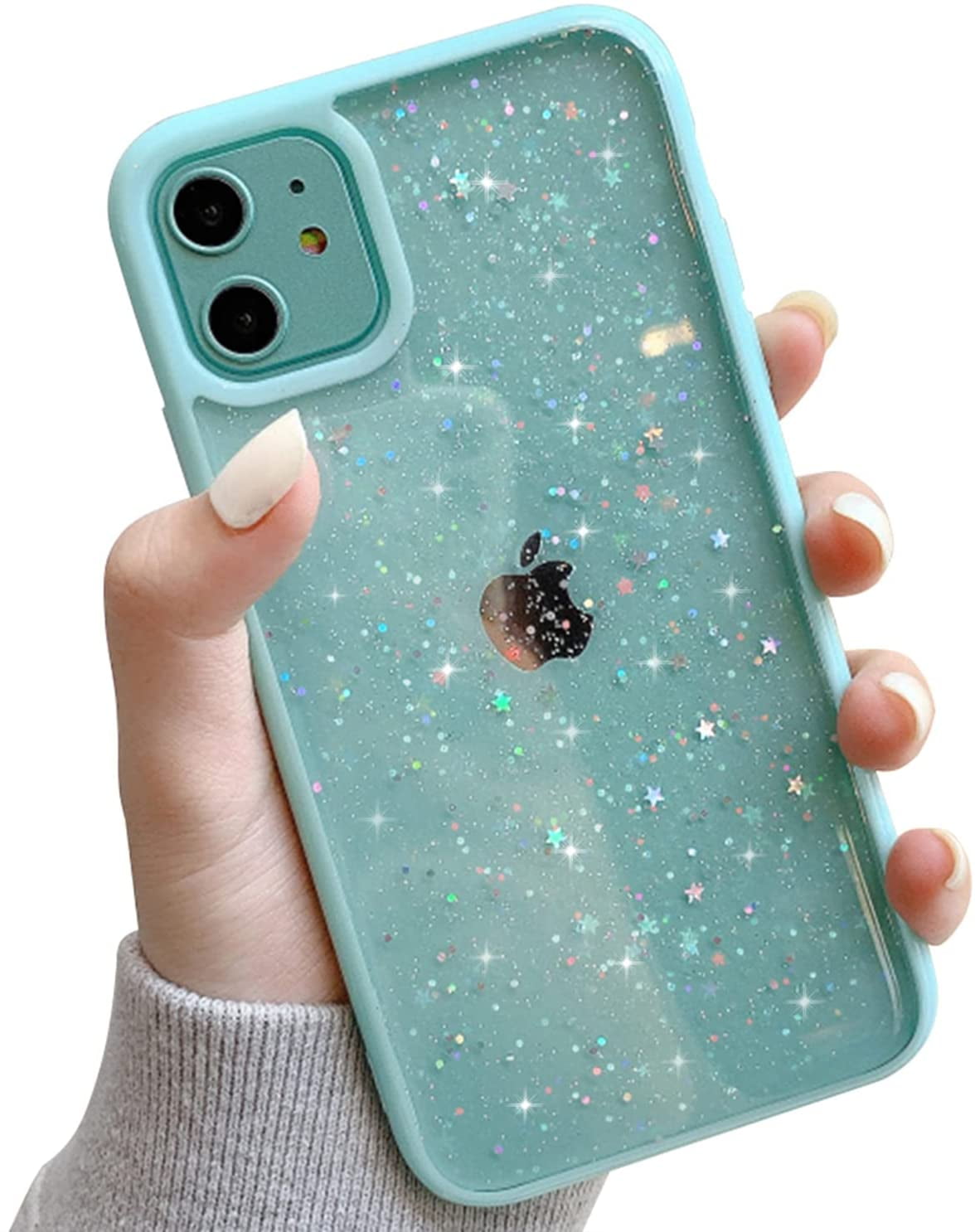 Compatible with iPhone 11 Case,Clear Sparkly Bling Star Glitter Design