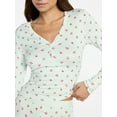 thumbnail image 4 of No Boundaries Giftable Henley Sleep Top and Shorts with Socks Set, 3-Piece, Women's XXS-3X, 4 of 6