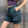 thumbnail image 7 of Women's Quick Dry Hiking Cargo Shorts with Zipper Pockets Lightweight Athletic Shorts for Workout Travel, 2XL, 7 of 7