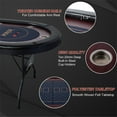 thumbnail image 5 of RayChee 86" Folding 10 Player Poker Table, Foldable Texas Holdem Table for Game Room with Padded Rails and Cup Holders, No Assembly Required, 5 of 7