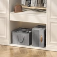 thumbnail image 7 of Aokeyee Shoes Organizer for Closet, 2 Pack Shoe Holder with Clear Cover and Reinforced Handles, Fits 16-32 Pairs, Grey, 7 of 7