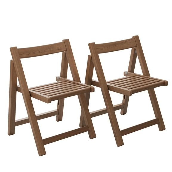 Muwuele Solid Wood Folding Chairs Set of 2, No Assembly Needed, Portable Indoor Outdoor Dining Chairs, Space-Saving and Stackable Design for Lawn, Patio, Kitchen, 300lbs Capacity