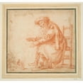 thumbnail image 2 of Pieter Jansz. Quast 16x15 Black Ornate Wood Framed Double Matted Museum Art Print Titled - Old Man Warming His Hands at a Fire, 2 of 5