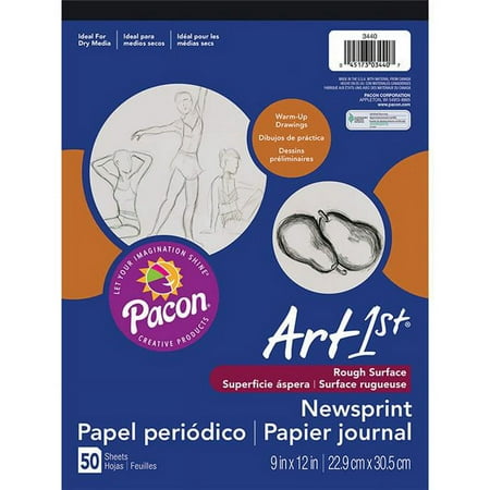 UPC: 0194629039531 | Ucreate Newsprint Pad White 9  x 12  50 Sheets Pack of 12 (PAC3440-12)