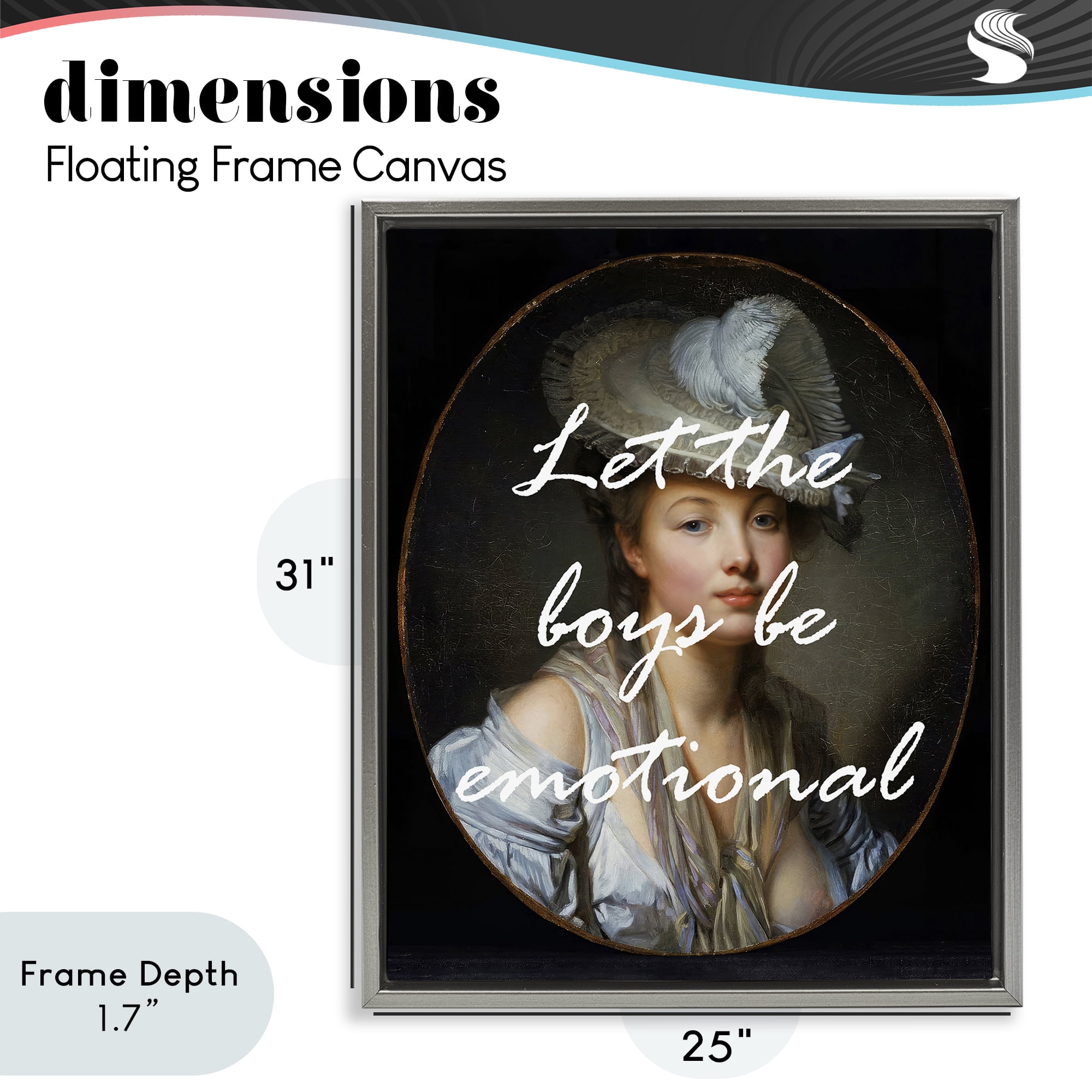 Stupell Industries Let The Boys Be Emotional Gray Framed Floater Canvas Wall Art, design by Tina LeCour