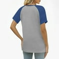 thumbnail image 7 of Tauxra Women's V Neck T-Shirt, Loose Short Sleeve Top with Button Detail, Raglan Sleeve Casual Blouse for Everyday Wear, 7 of 7