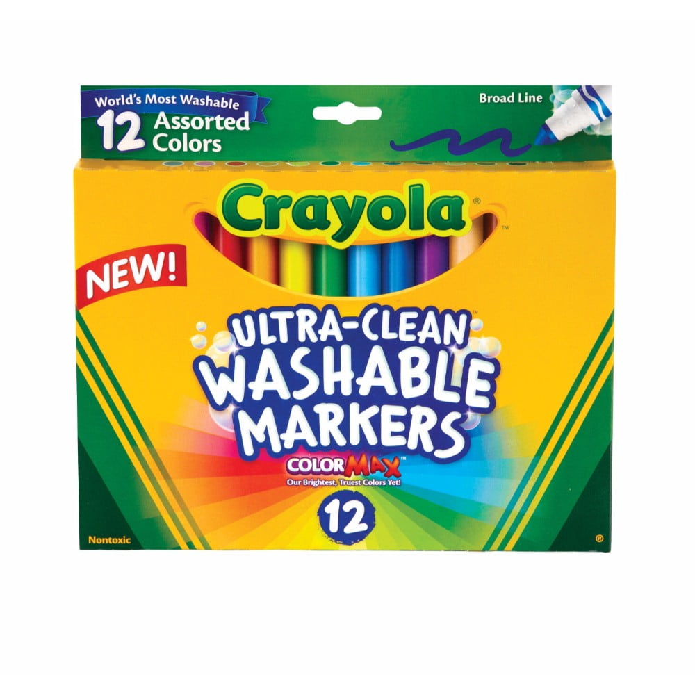 Crayola NonToxic Thinline Washable Marker Set, Set, 12