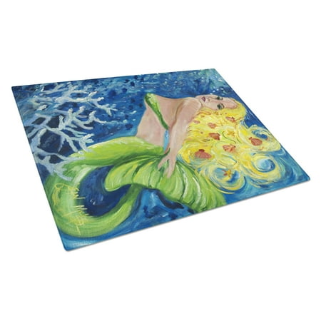 

Carolines Treasures JMK1179LCB Blonde Mermaid Glass Cutting Board Large 12H x 16W multicolor