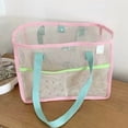 thumbnail image 3 of Yardvibe Mesh Beach Tote Bag for Women, 10"x9"x14" Embroidered Monogrammed Pool Bag, Large Reusable Sand Resistant Summer Tote, Gift for Mom Bridesmaid Birthday Party (B), 3 of 5