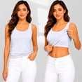 thumbnail image 2 of WAYUTE Tank Tops for Women with Built in Bras Wireless Camisole Top Seamless Slim Fit Solid Color Breathable Layering Top,Silver,4XL, 2 of 4
