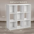 thumbnail image 2 of VibrantEcho US 9 Cube Shelf Bookcase, White Storage Organizer Wood Display Shelf, Free Standing Cubby Bookcase Cabinet Divider Bookshelf Fits 11“ Storage Bin, 2 of 16