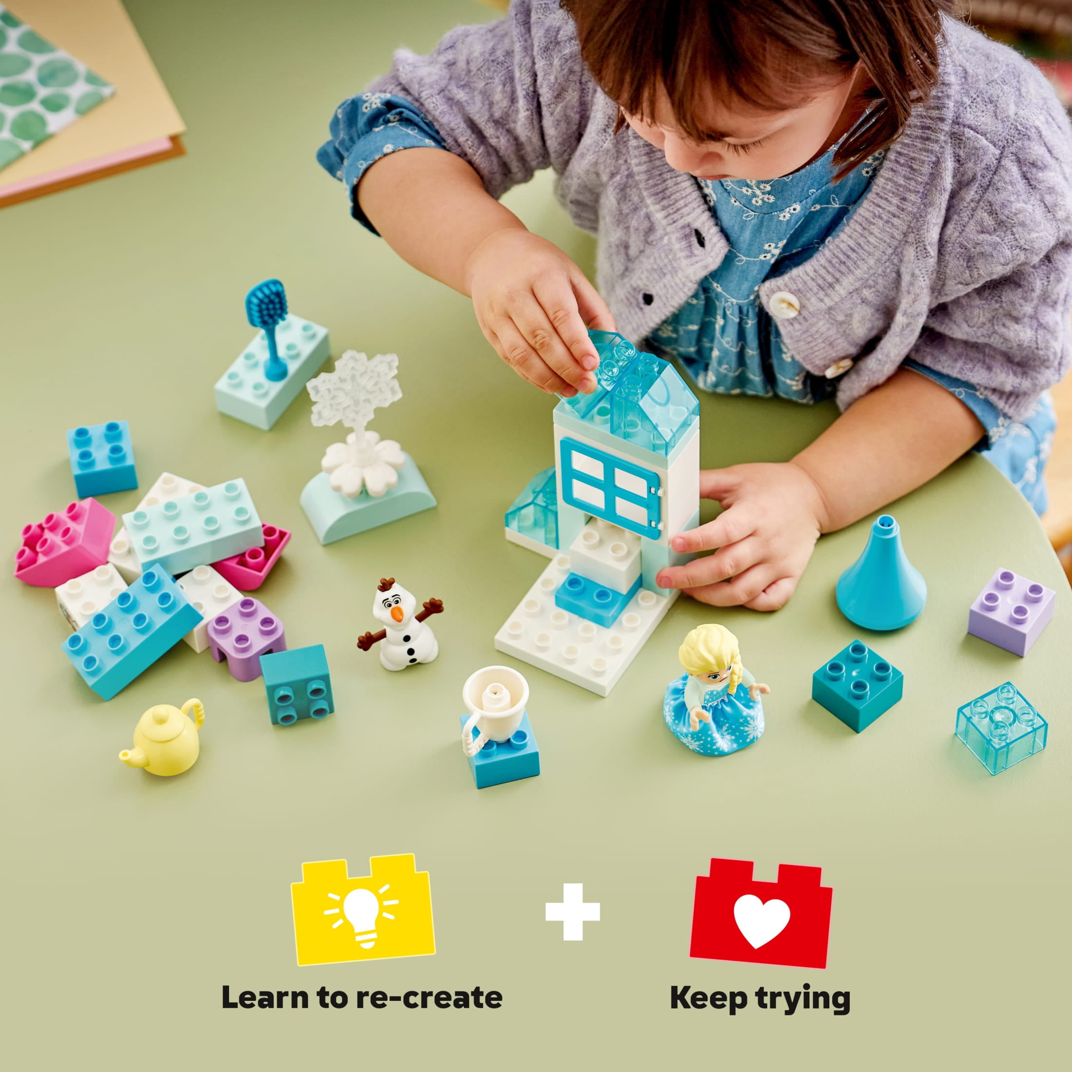 LEGO DUPLO Disney Frozen Creative Box with Elsa and Olaf - Building Toy for Girls & Boys, Ages 2+ - Toddler Disney Toy Figures & Playset - Gift for Birthdays - 10462