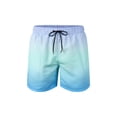 thumbnail image 5 of Nuoqisi Men's Gradient Print Surf Trunks with Mesh Lining - Quick-Dry Peach Skin Beach Shorts with Pockets and Drawstring, 5 of 7