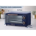 thumbnail image 6 of 2 Slice Toaster Oven, Small Countertop Oven, Compact Mini Oven Fits 9” Pizza, with Timer & Temperature Control with Baking Tray & Rack for Kitchen, Dorm, Apartment, 750W, 6 of 7