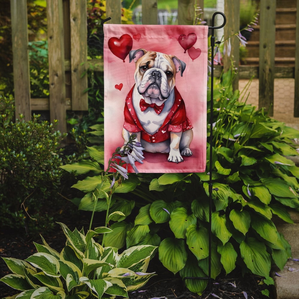 English Bulldog My Valentine Garden Flag 11.25 in x 15.5 in
