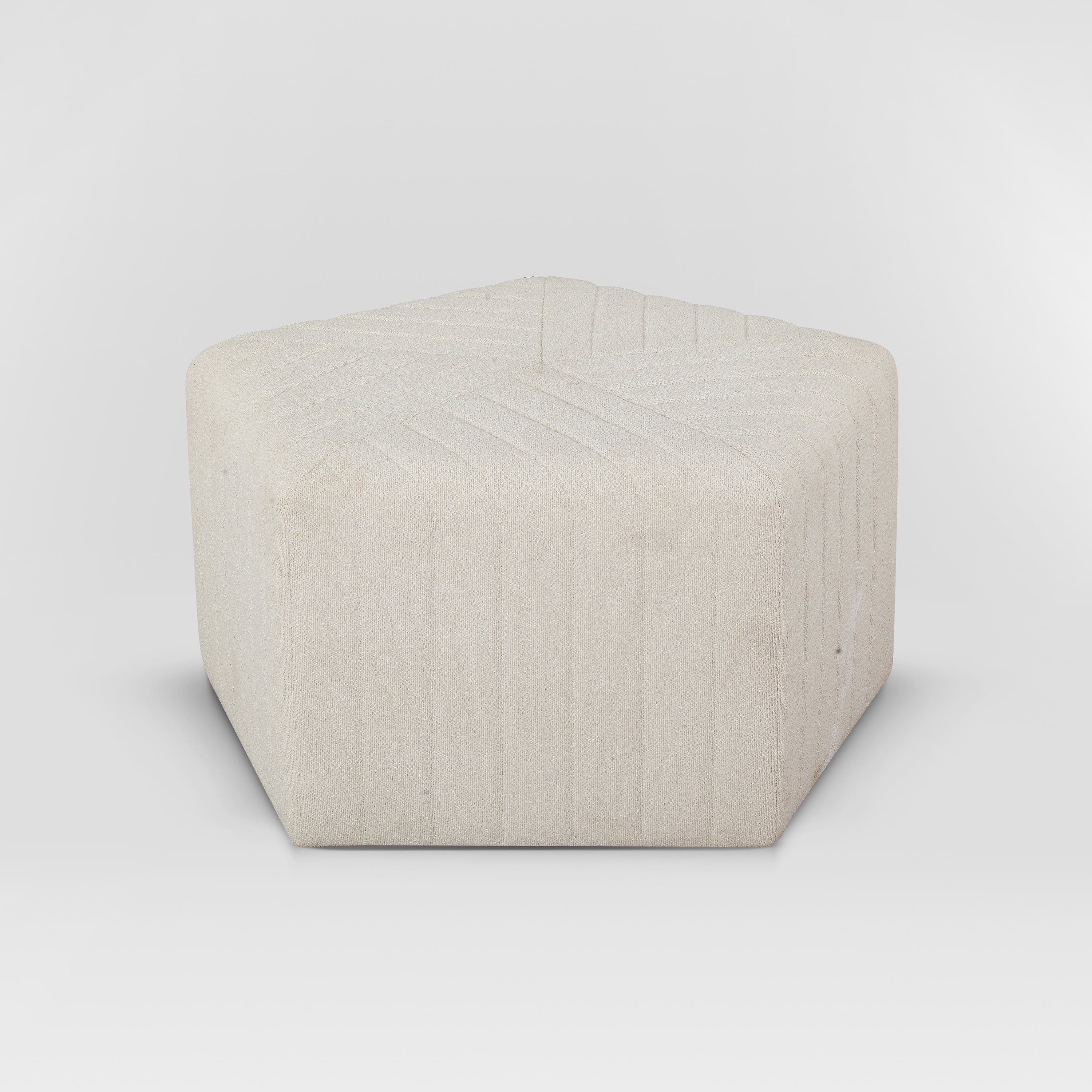 Lifestyle Solutions Gentry Pentagonal Ottoman, Snow White Fabric
